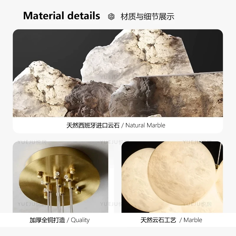 2026 Alabaster Series Bouquet Sphere Chandelier Natural Marble Ball Cluster Pendant Lamp Luxury Indoor Ceiling Light for Living