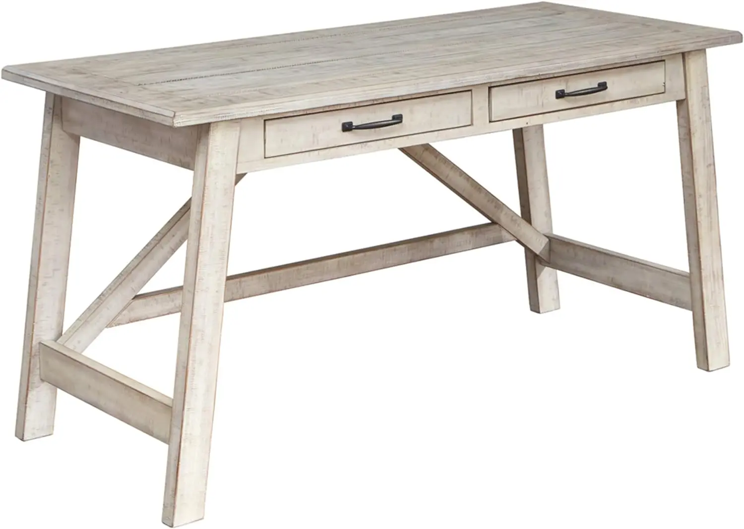 

Signature Design by Ashley Carynhurst Farmhouse 60" Home Office Desk with Drawers, Distressed White & Bellaby Farmhouse Pier