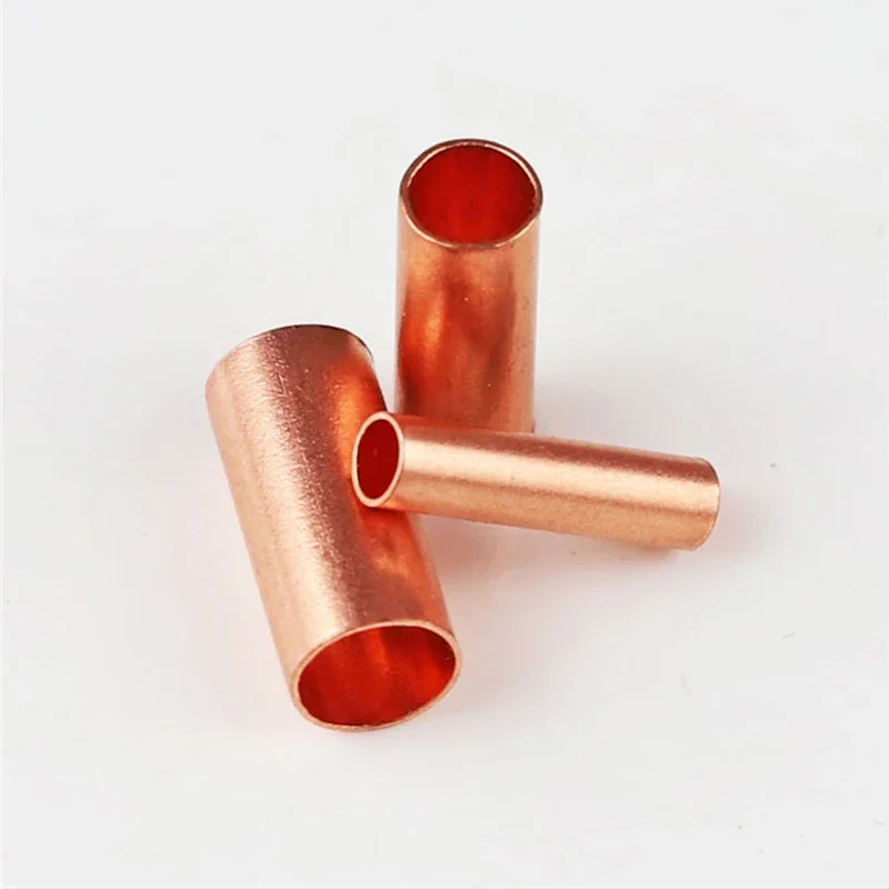 100PCS GT Copper Connecting Pipe Wire Joint Small Copper Tube  Connection Tube Wire Connector