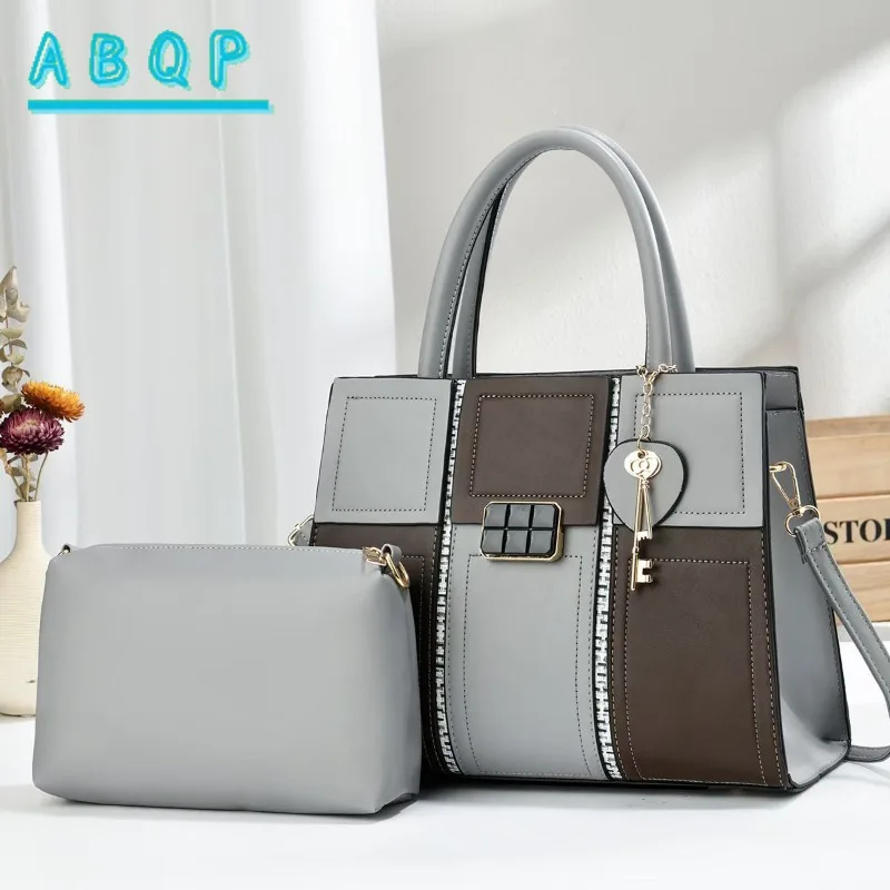 New Women's Handbag Luxury Brand 2-piece Set Women's Shoulder Bag Stitching Colorful Fashion Casual Women's Bag Large Capacity