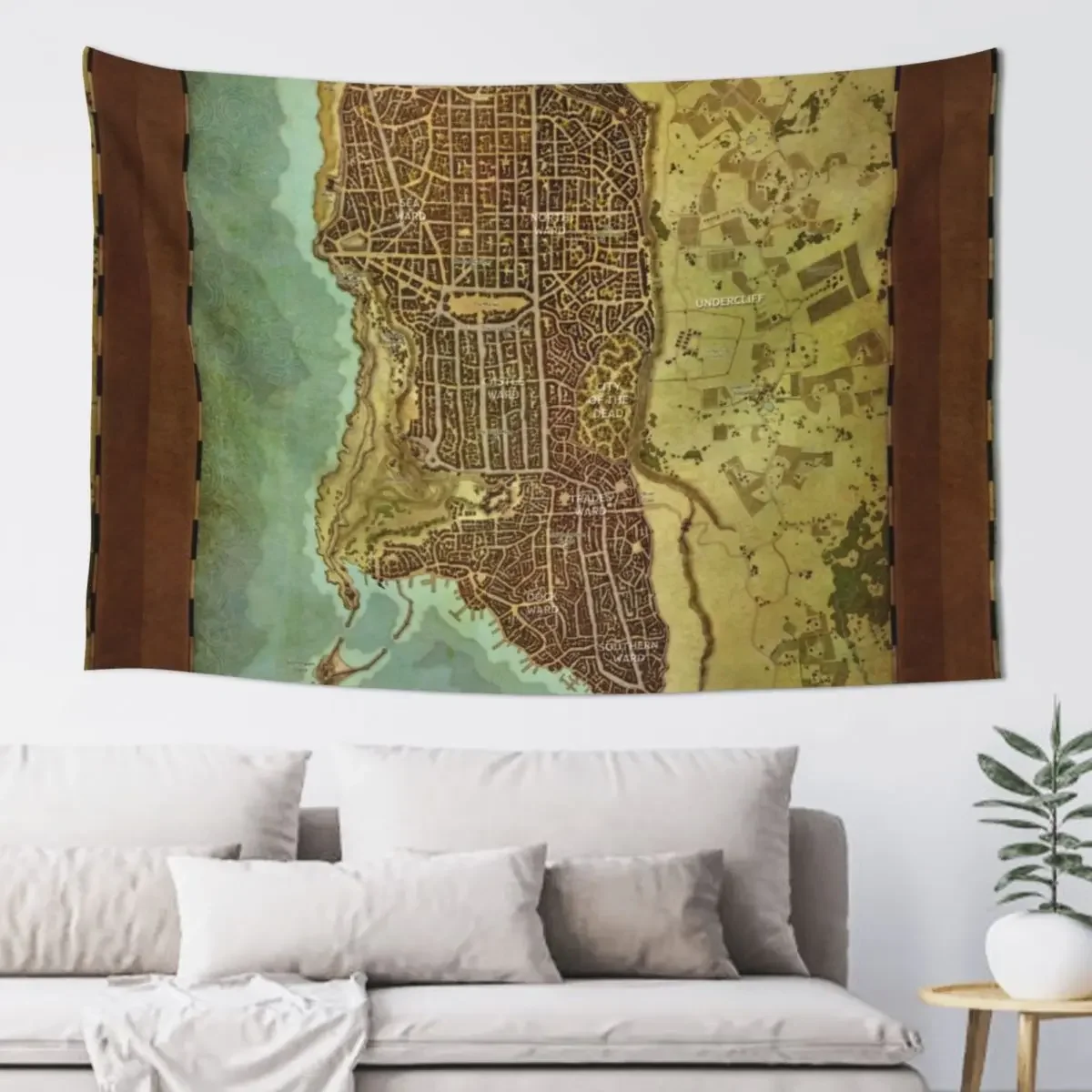 Waterdeep City Map 2 Tapestry Room Decorating Aesthetic Decor Home Aesthetic Home Decor Wallpapers Home Decor Tapestry