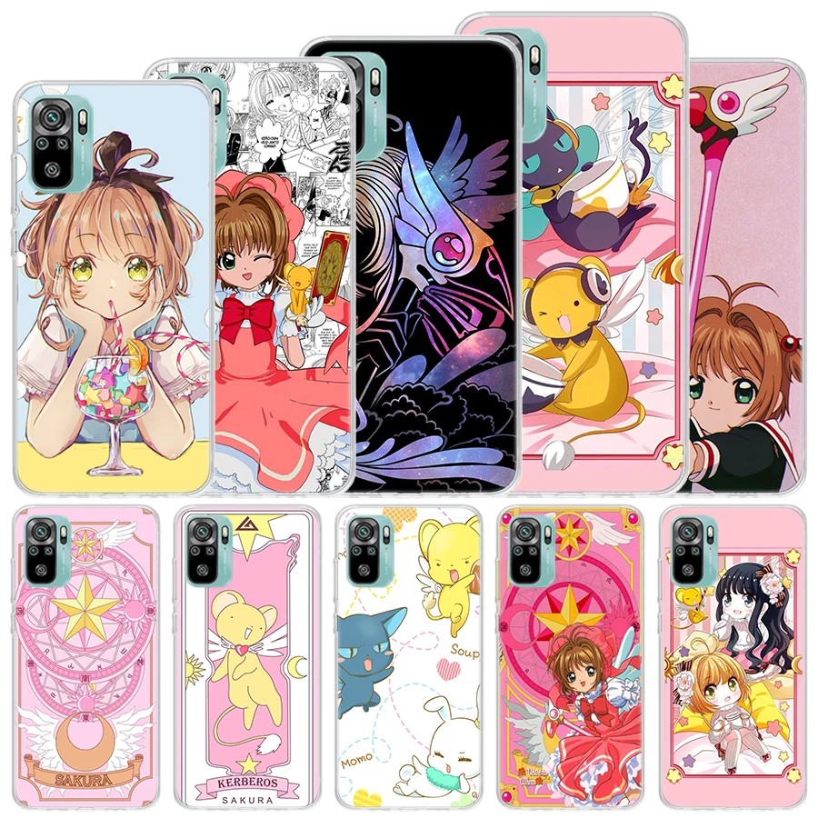 Sakura CardCaptor Anime Soft Case para Xiaomi Redmi Note 11S 10S 12 11 10 Phone Cover 11T 11E Pro Plus 9 9S 8 8T 9T 7 Shell Coque