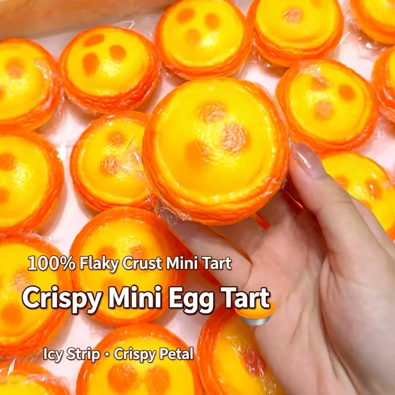 Egg tart Handmade Squishy Ball Crunchy Stress Ball Squishy Toys Moldable Squeeze Ball ASMR Sensory Anti Stress Fidget Toys