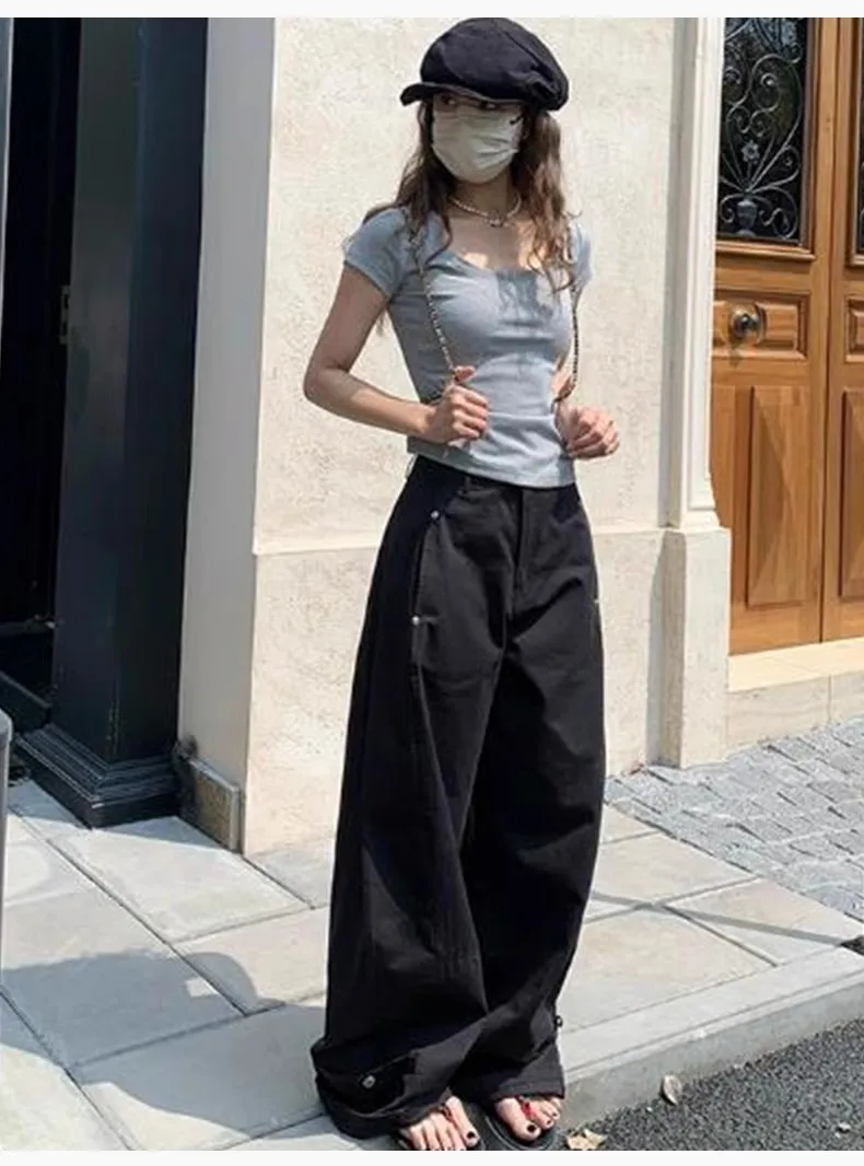 Celana Wanita Hip Hop Musim Dingin Berbahan Plush untuk di Rumah, Nyaman dengan Ikat Pinggang Tebal, Berlapis, Berpanel, dengan Pita dan Ikat Pinggang, Gaya Streetwear