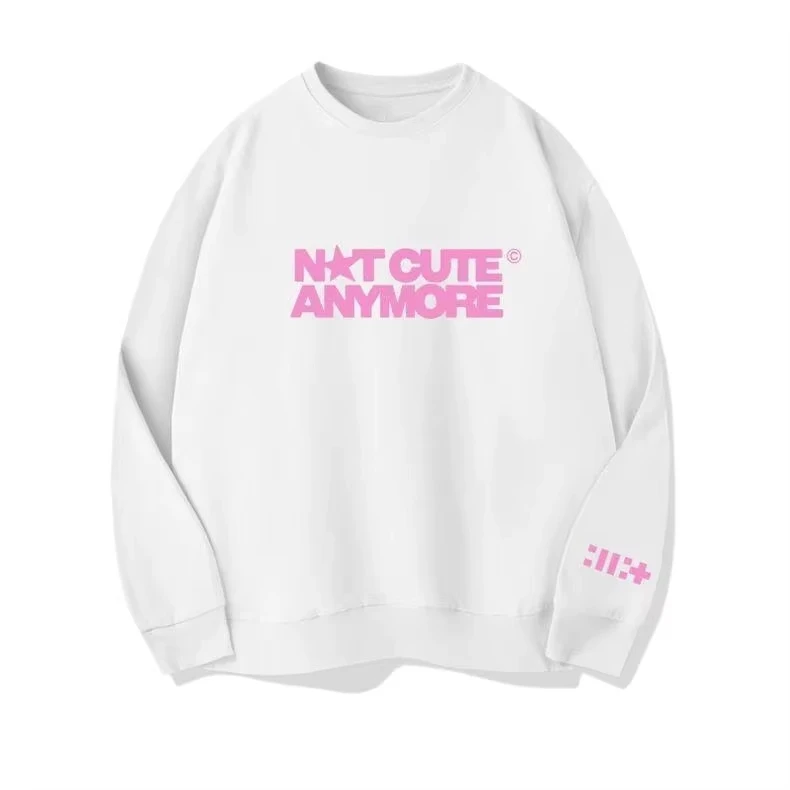 ILLIT Not Cute Anymore Graphic Merch Fleece Crewneck Sweatshirt Kpop Fan Support Streetwear Casual Unisex Long Sleeve Top