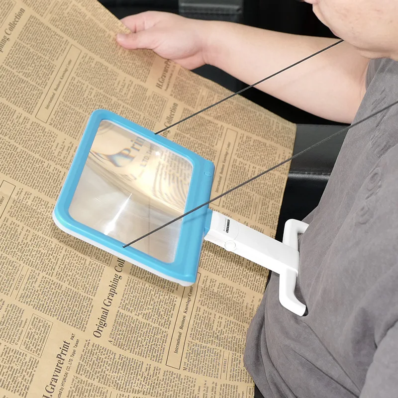 

2X Hands Free Magnifier Hanging Neck Flexible Magnifying Glass Portable Detachable Loupe for Seniors Reading Sewing Jewels