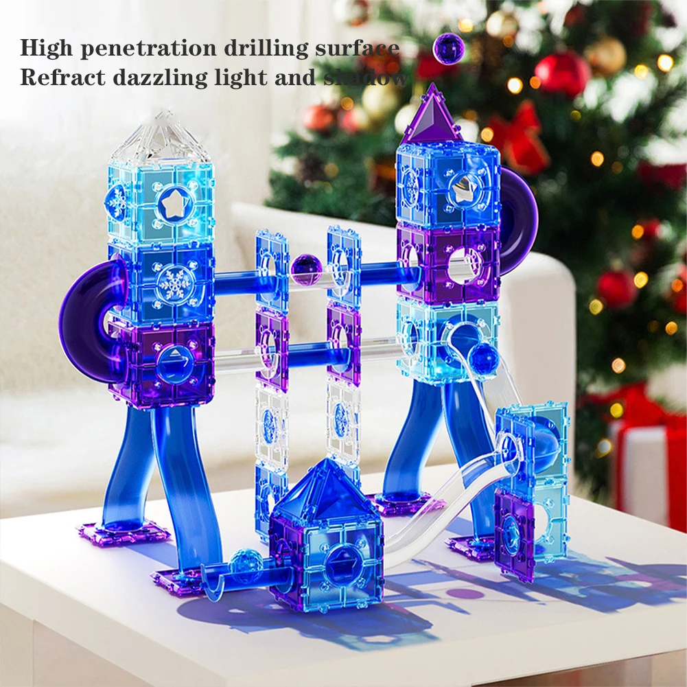 

Ice Snow Building Block For Kids High Transparency Diamond Surface DIY Brick Toy With Buckle Light Strip Gifts For Boys Girls