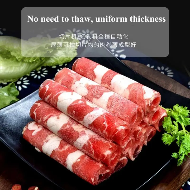 

Electric Frozen Meat Cutter Machine Automatic Lamb Cutting Machine Stainless Steel Mutton Roll Slicer Machine