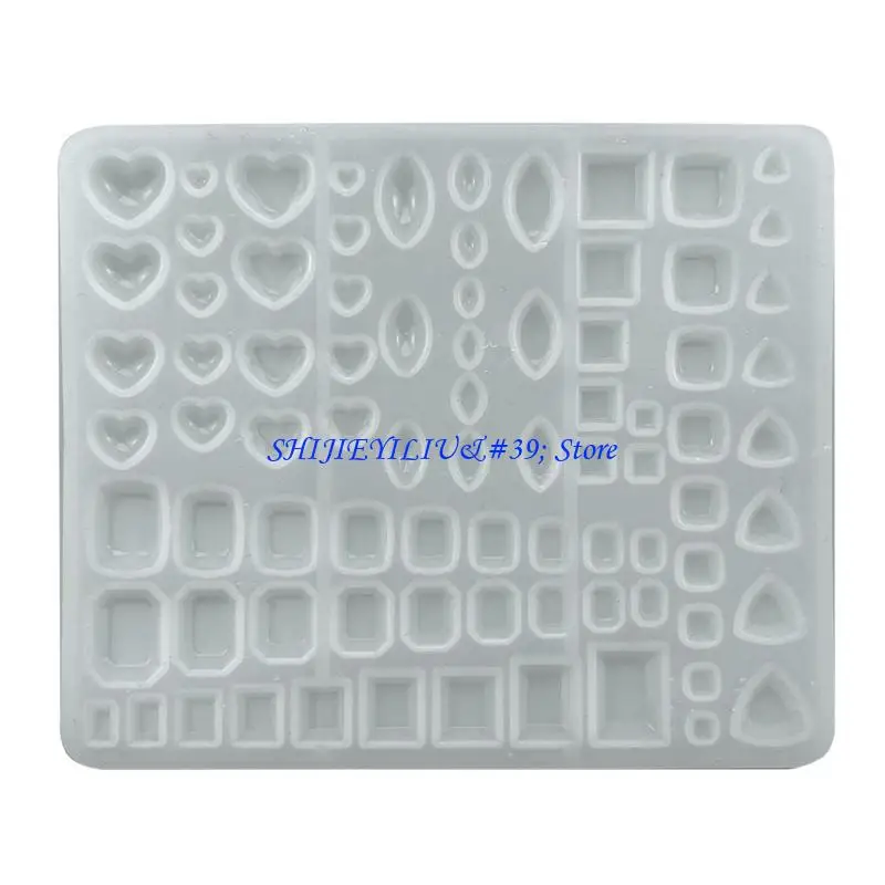 E21F Heart Square Crystal Moldant Resin Mold Ice Cubes Silicone Mold Diy-Jewelry