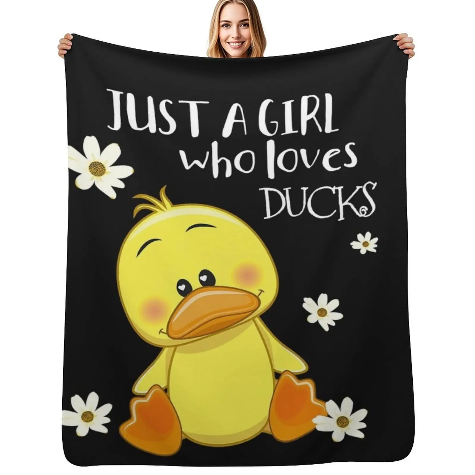 Just a Girl Who Loves Ducks - Cute Duck Lover Owner Throw Blanket Bed Fashionable bed plaid Quilt Summer Beddings Plaid Blankets