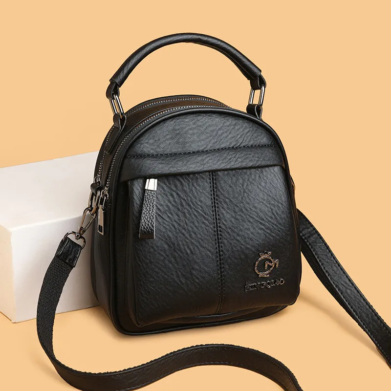 

Стильная однотонная женская сумка через плечо из искусственной кожи, маленькие сумки с двойной молнией, шикарная роскошная повседневная сумка-тоут для женщин