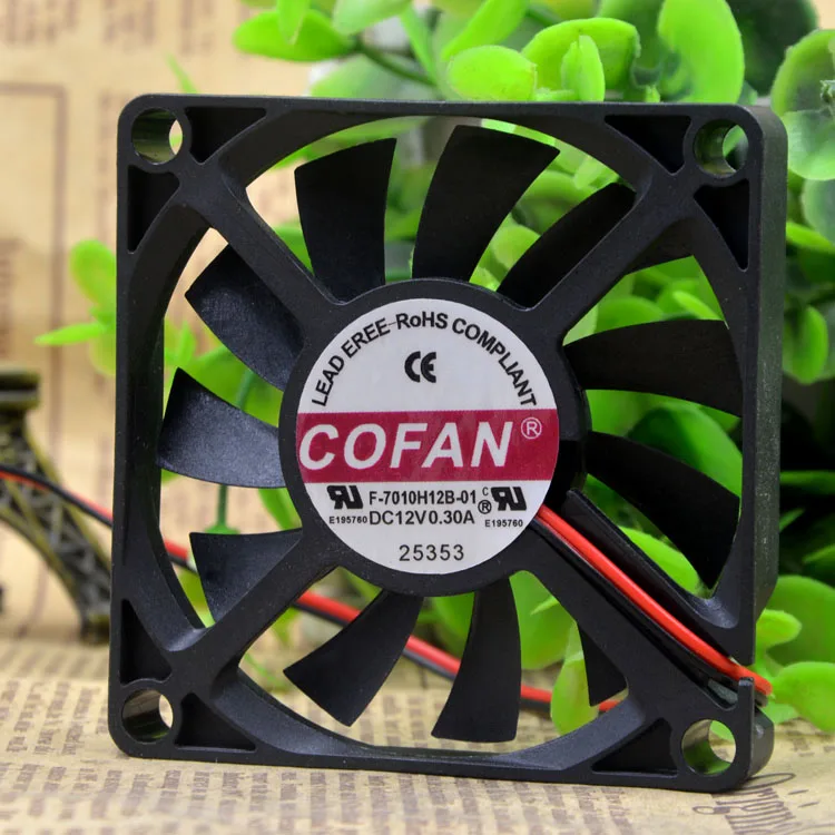 

ORIGINAL COFAN F-7010H12B-01 7010 12V 0.30A 7CM 2WIRES COOLING FAN