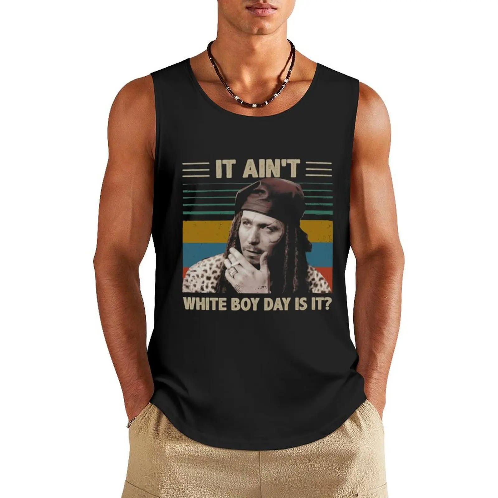 Drexl Spivey Lovers It Ain't White Boy Day is It Vintage True Romance Lovers Tank Top sleeveless vests gym top Gym man vest men