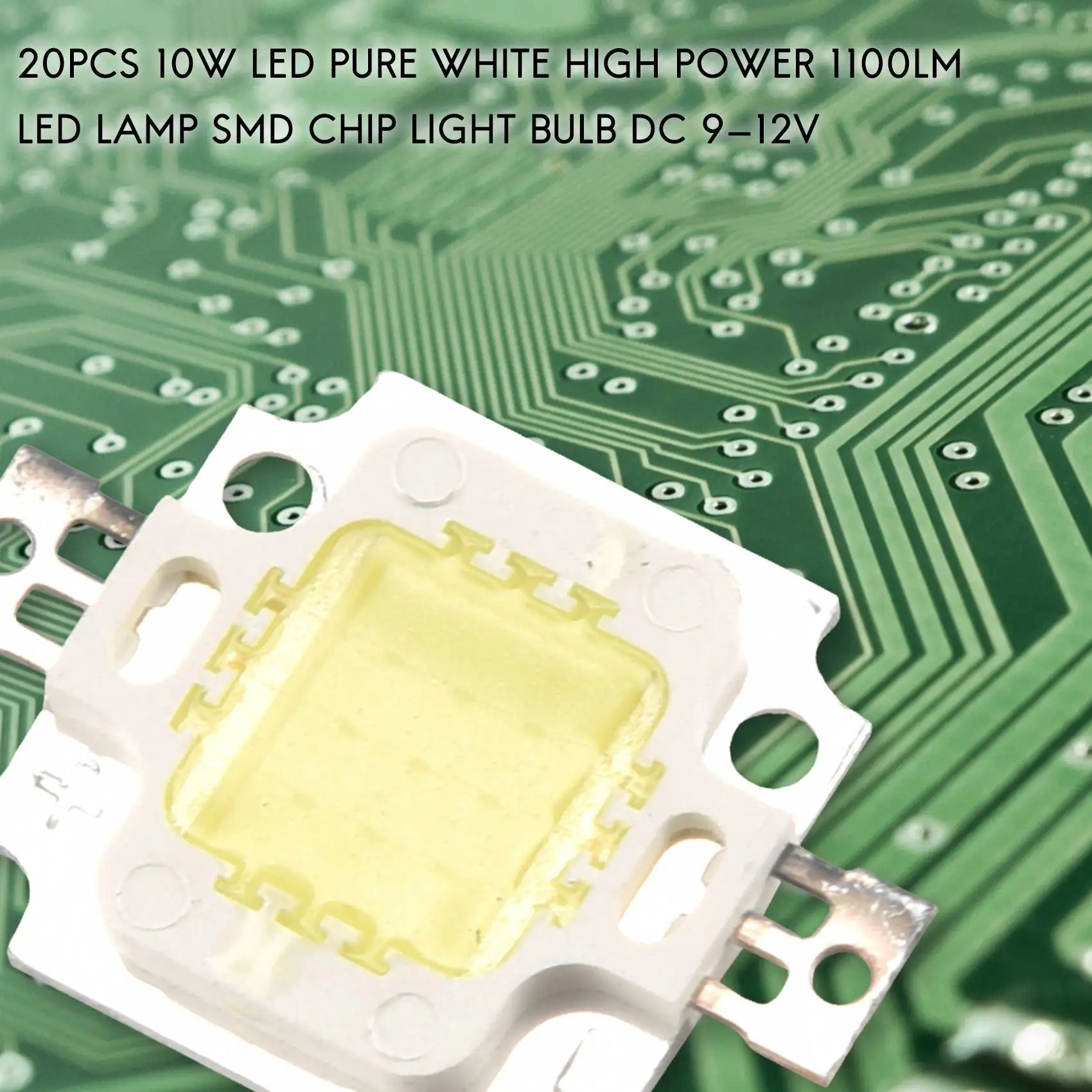 HHTL 20 قطعة 10 واط LED أبيض نقي عالي الطاقة 1100LM LED مصباح SMD رقاقة ضوء لمبة تيار مستمر 9-12 فولت