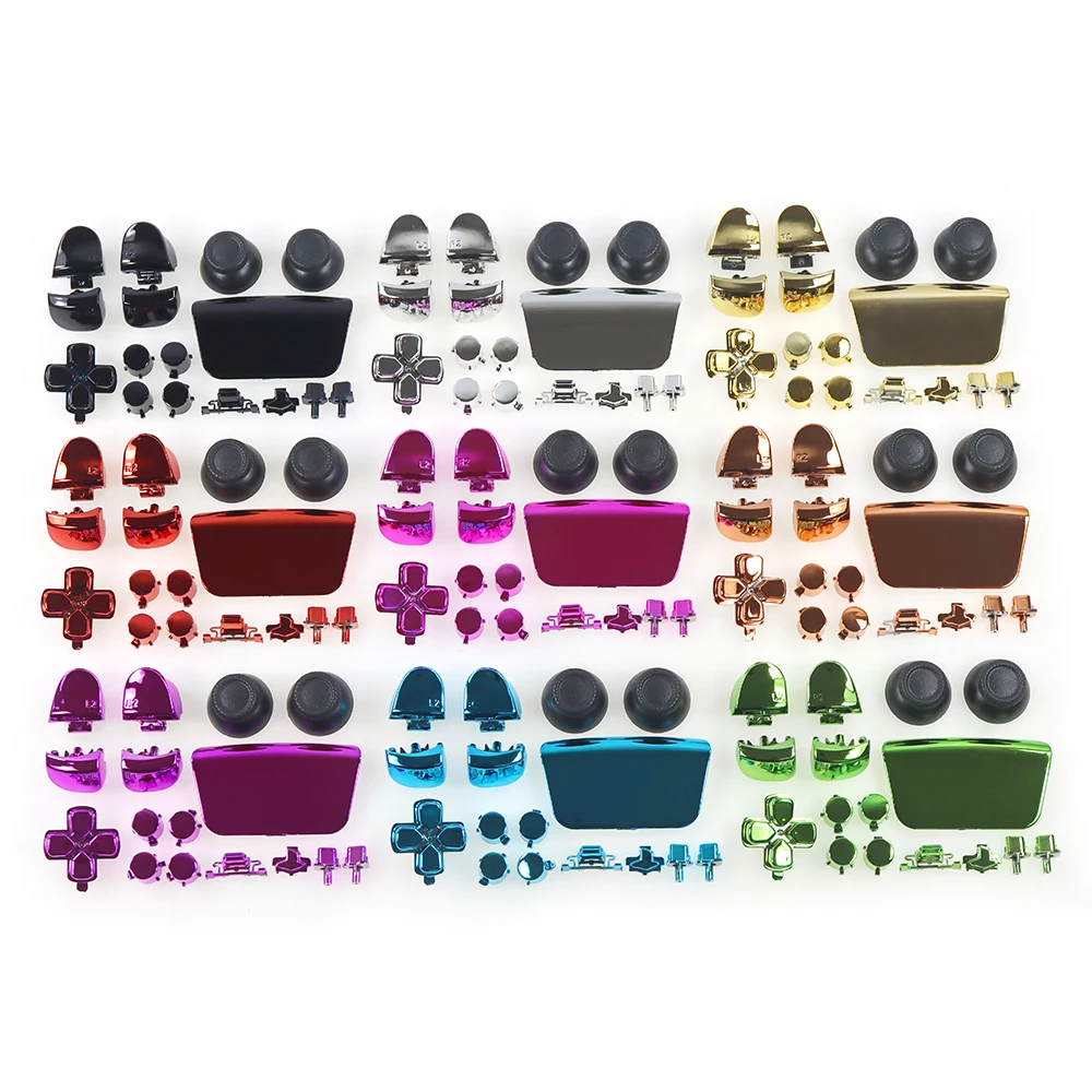 1 jeu complet de boutons chromés pour PS5 V3, poignée, bâtons de pouce, capuchon de Joystick L1 R1 L2 R2, bouton d-pad pour PS5 V3.0 BDM-030