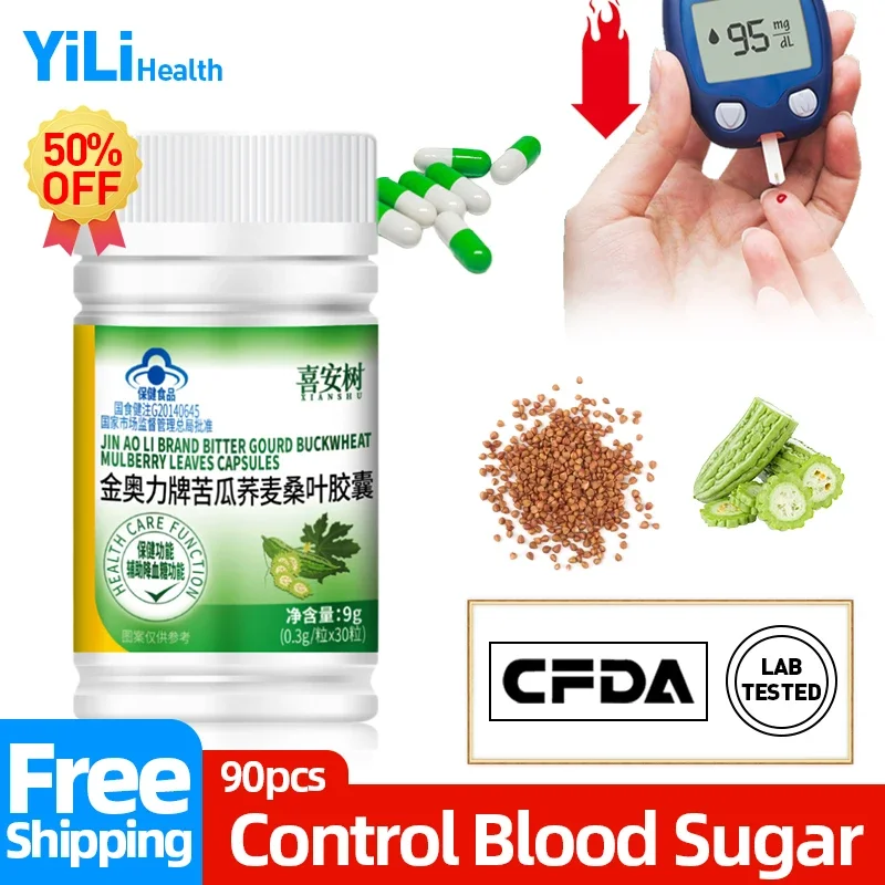 

Diabetes Capsules Control High Blood Sugar Diabetic Hyperglycemia Bitter Melon Mulberry Leaves Supplement CFDA Approve