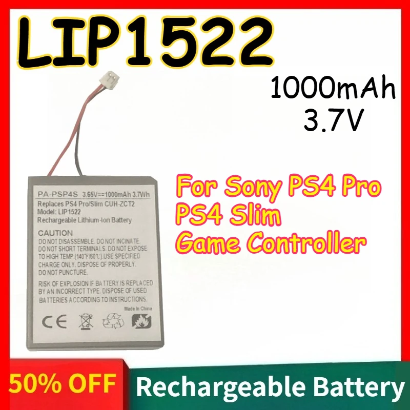 

LIP1522 Lithium Battery 3.7V 1000mAh for Sony PS4 Pro PS4 Slim Game Controller Rechargeable Battery