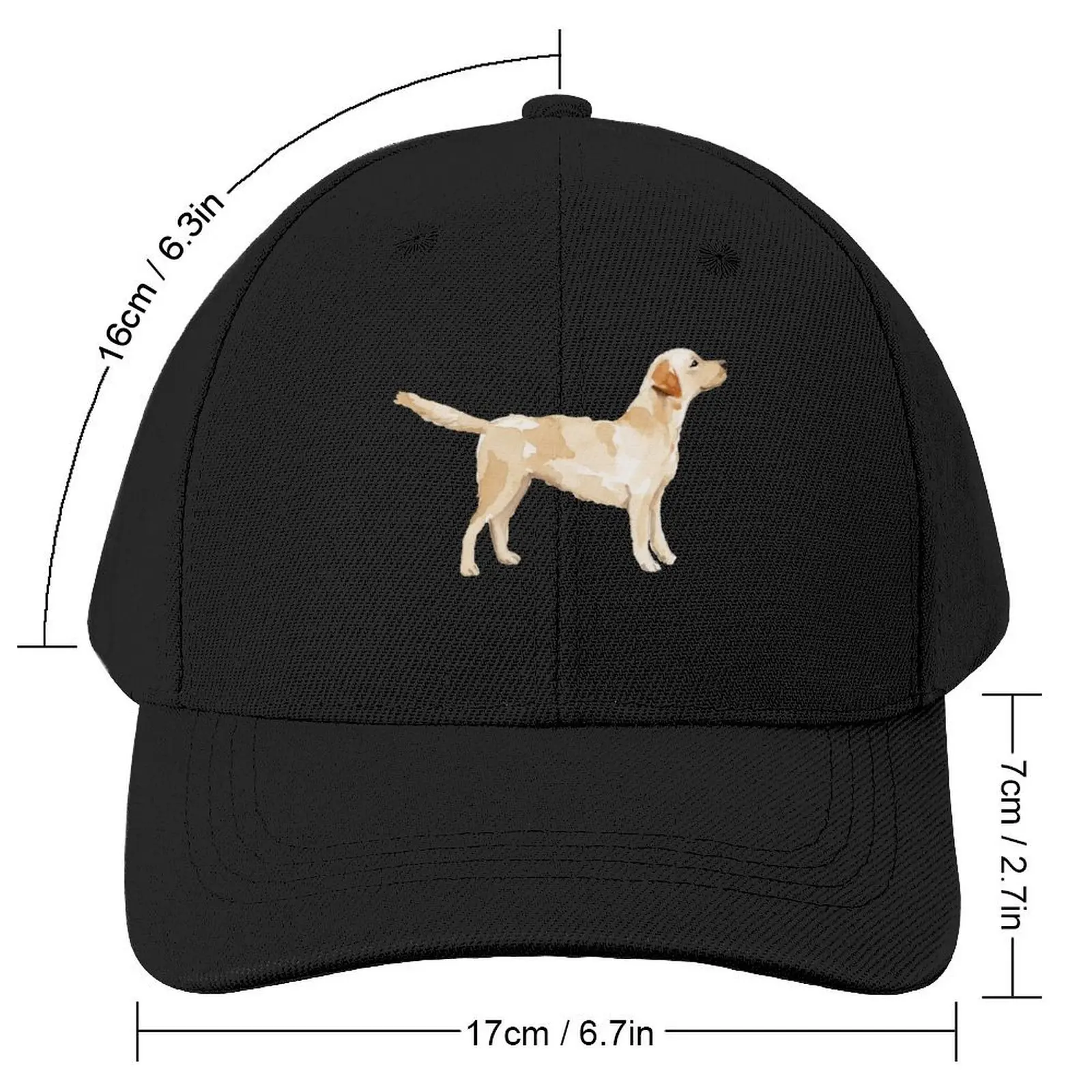 Yellow Lab Silhouette Watercolor Baseball Cap Sports Cap Fishing cap Hip Hop For Men Women's