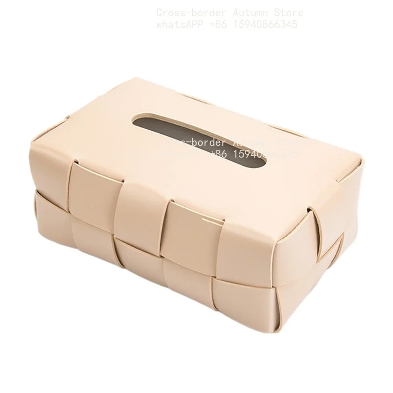 Black and white checkerboard tissue box living room high-end light luxury dining table car bv woven paper box