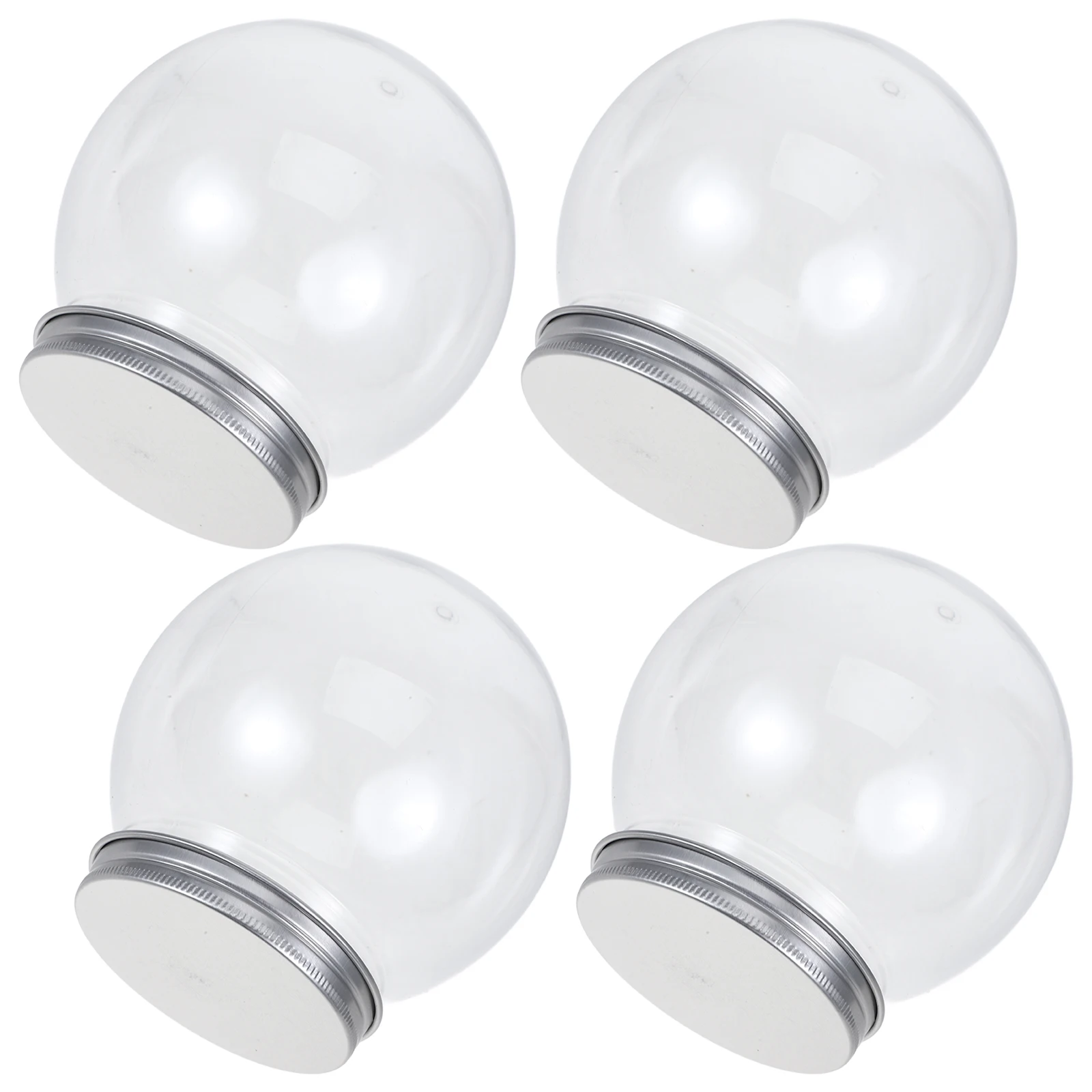 

4pcs Diy Snow Kit Clear Plastic Water Globe Crafts Making Empty Ball Shape Globe For Christmas Xmas Party Festival Decoration