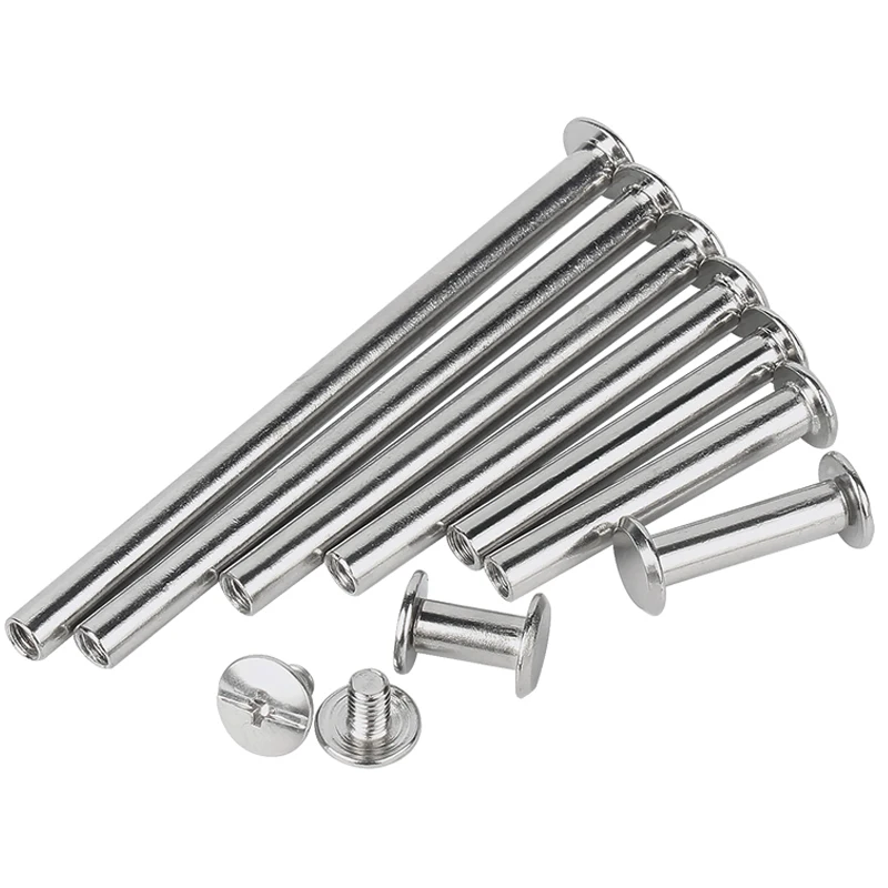 M4 M5 Splint Butt Lock Rivet Screw 304 Stainless Steel Flat Head Rivet  Book To Lock Cross Screw Album Ledger Butt Screw Nut Set