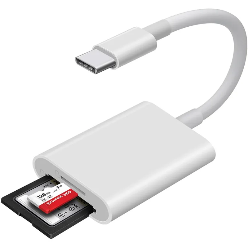 

2 in 1 USB C & Lighting To SD TF Card Reader Adapter for IPhone 15 14 13 12 16 Pro Max IPad Otg Micro SD Memory Card Connector