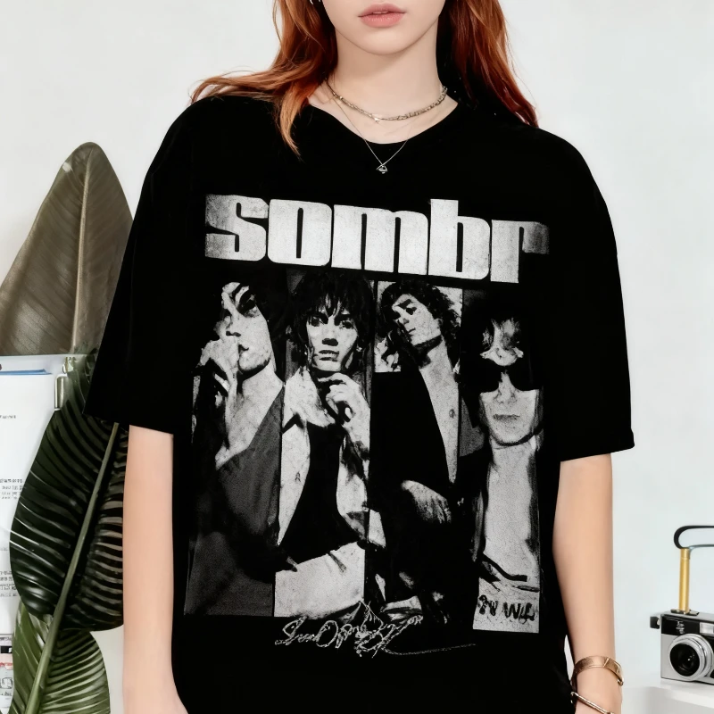 Limitowana edycja letnia 2025 Comfort Colors Sombr, koszulka z nadrukiem ze 100% czystej bawełny, Sombr World Tour Music Bootleg, prezent dla fana, damska, Y2k