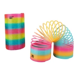 Bobine de printemps pliante en plastique pour enfants, cercle arc-en-ciel, jouets magiques amusants, développement précoce, décompression créative, document