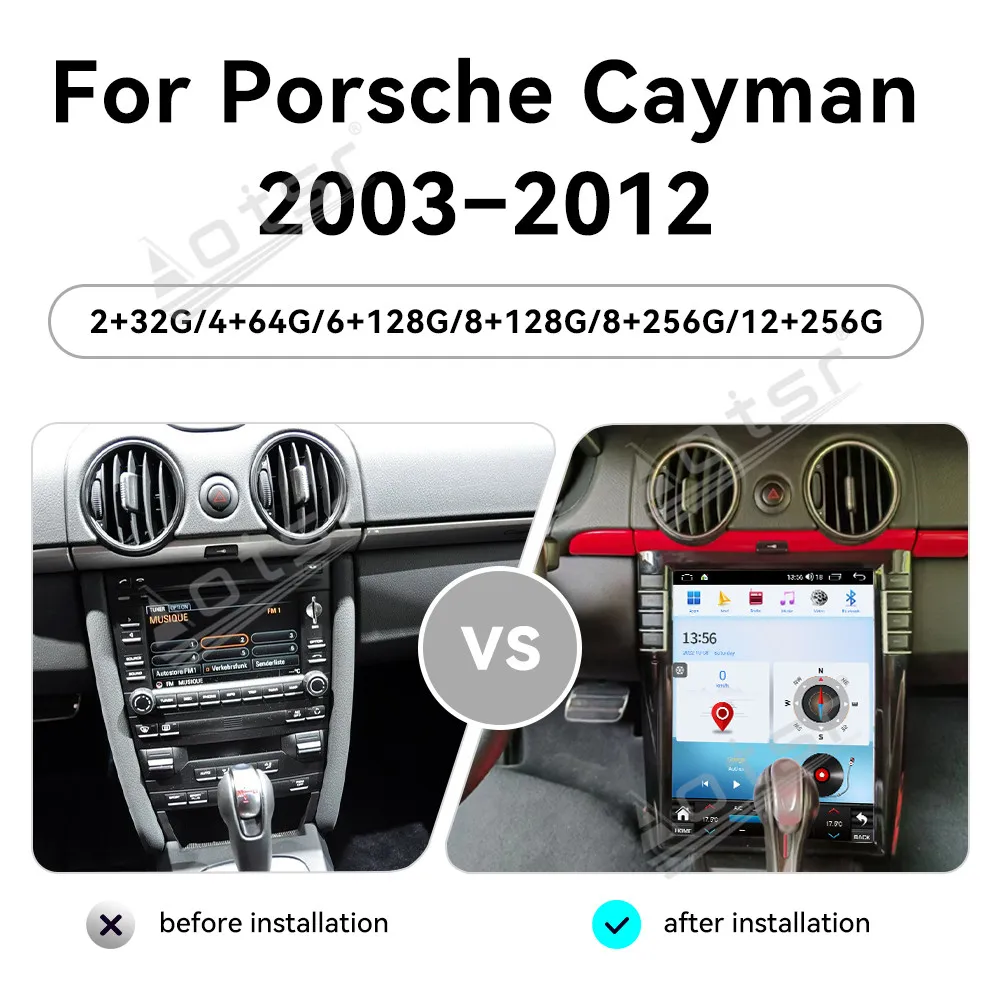 

For Porsche Cayman 2003-2012 12.1 Inch Car Radio Car Multimedia Stereo Player GPS Navigation Carplay Unit 4G DSP Ai Screen WIFI