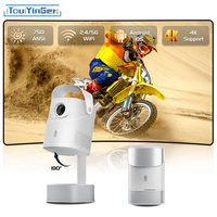 Touyinger YG627 Mini Smart Projector 750 ANSI Lumen LED WIFI Beamer Support 4K 1080P Portable Bluetooth Speaker Beam With Stand