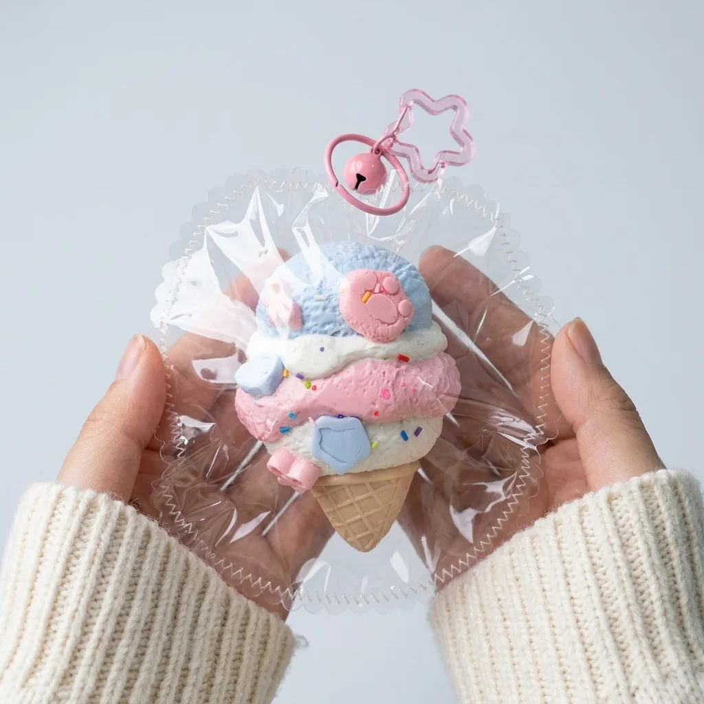 Creamy Cone Ice Cream Press Relaxation Stress Ball Fidget Toy Crunchy Toy Round Blocks Filled Anti Stress Release Relax Gift Toy