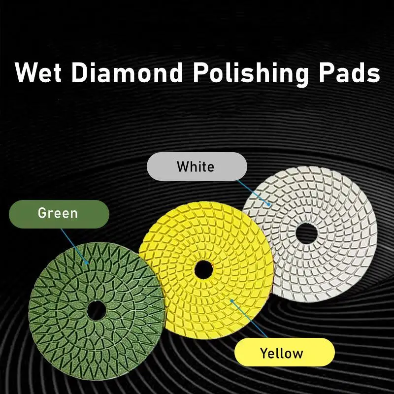 7PCS 4 Inch Wet Diamond Polishing Pads 100mm Flexible Polishing Disc Pad for Granite Marble Stone Ceramic Terrazzo Grinding