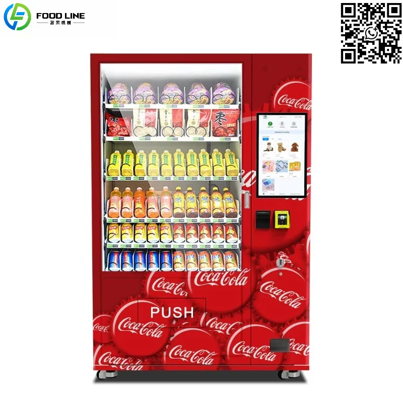 Customized  New Type Touch Screen Snack and Drinks Vending Machine  Advertising Screen Vending Machine for Retail Items
