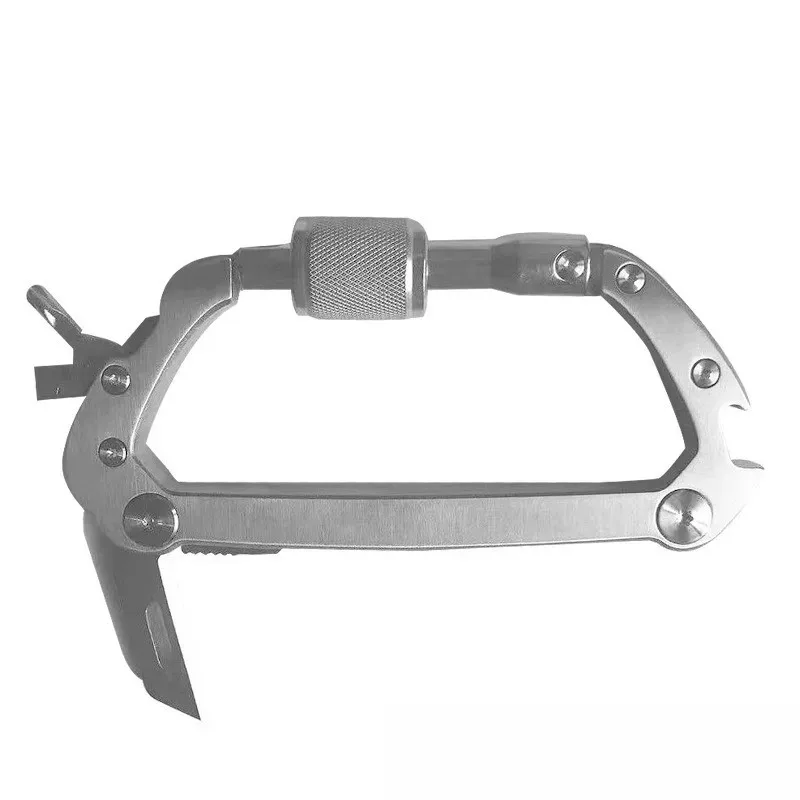 

Металлический многофункциональный карабин из нержавеющей стали, портативный аксессуар-брелок для кемпинга и походов.