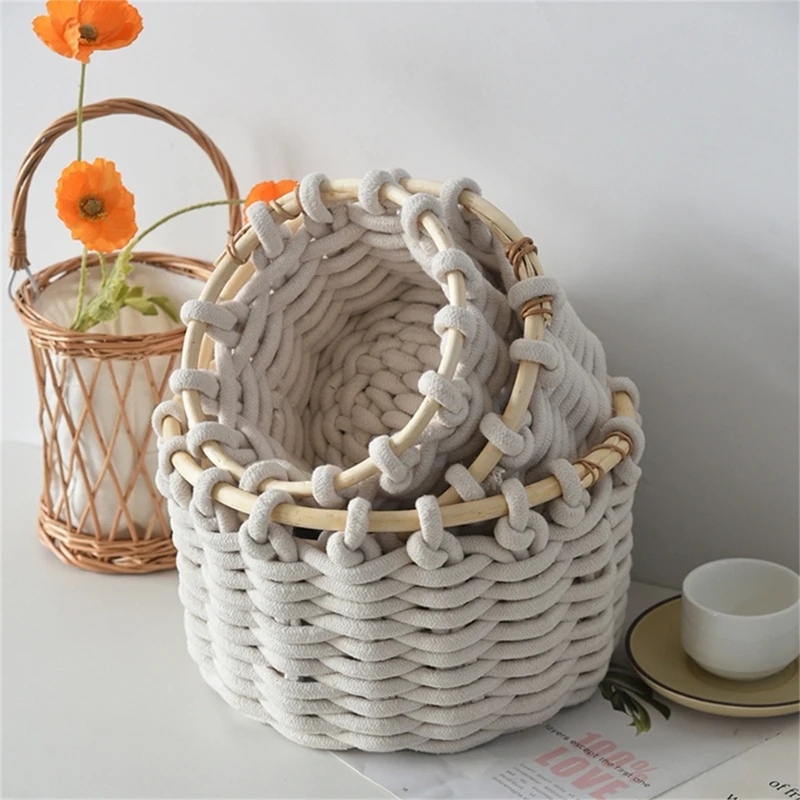 Sturdy Storage Baskets Rope Woven Bins Functional Handwoven Home Storage Baskets For Efficient Home And Office Use