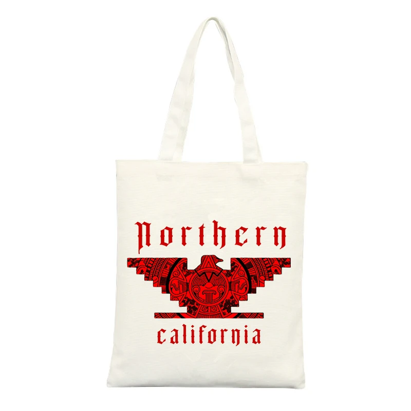 Eagle Graphic Canvas Tote Bag with Typography Print, Ideal for Casual Daily Use and Shopping Outings
