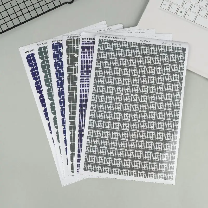 【Gray/Blue Photovoltaic Board Simulation Stickers Diy Modeling Solar Panel Sticker Belt Back Glue Cannot Be Generated】