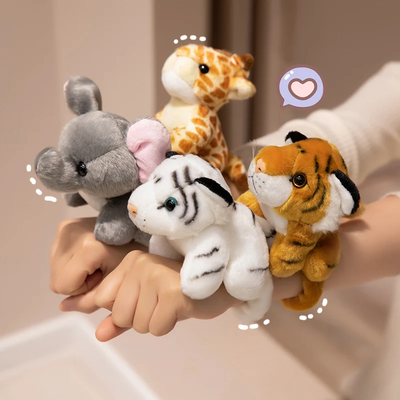 

13cm Cartoon Giraffe/Panda/Tiger/Bunny/Penguin Animals Plush Toys With Magnets Wristband Bracelet Cartoon Stuffed Dolls Gifts