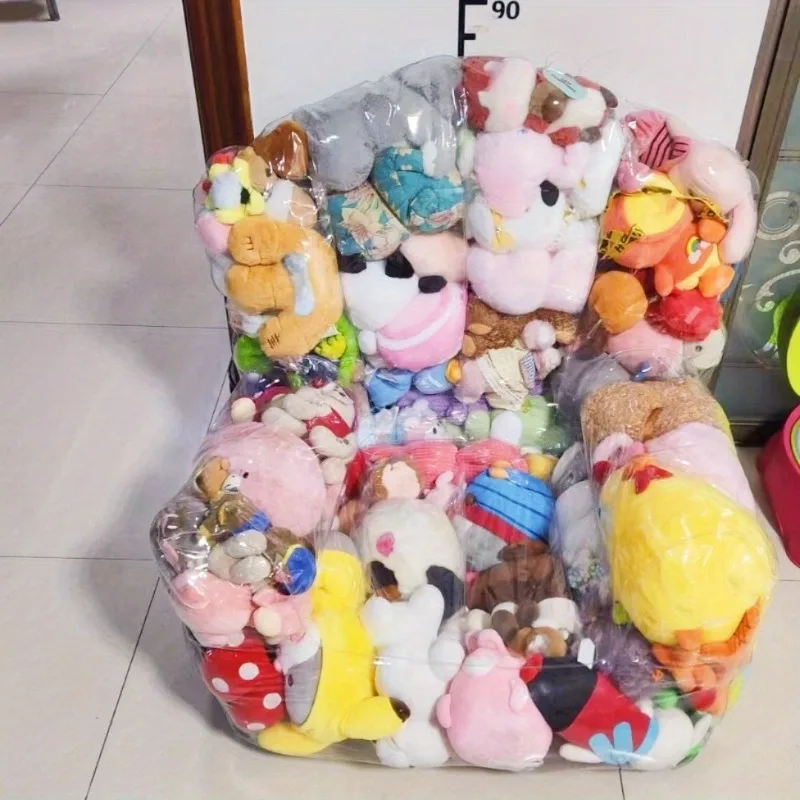 Large Capacity Transparent PVC Sofa Toy Storage Organizer - close-up view