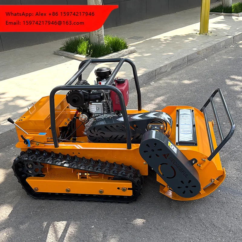 China-made Cordless Flail Mower 48v Remote Controlled Tracked Mulcher Multifunctional Grass Mower With Battery