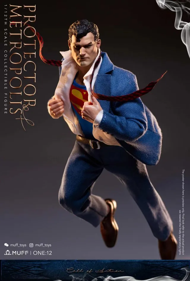 EN STOCK MUFF TOYS figura de acción a escala 1/12 Superman Clark Kent Guardianes de Metropolis Anime Hero 6 pulgadas hombres soldado modelo regalo