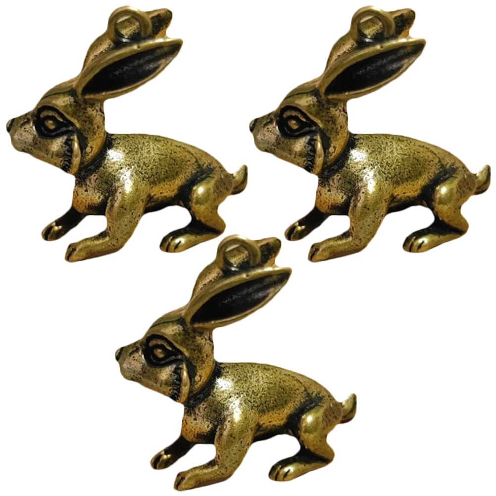 

Cute Vintage Rabbit Charm Keychain Copper Pendant for DIY Crafts Jewelry Decor Retro naments Hanging Adornment