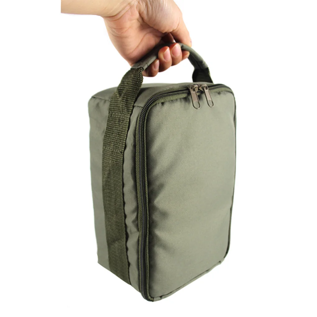 

Fishing Storage Bag Zipper Closure Portable Carrying Compartments Outdoor Hiking Tackle Handbag Line Reel Organizer Container