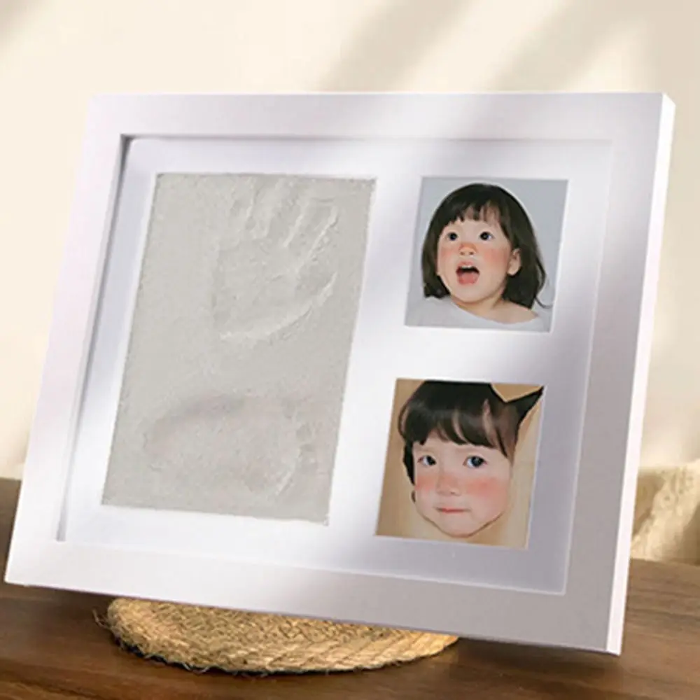Imprint Clay Baby Hand and Footprints Kit Non-Toxic Paint DIY Keepsake Clay Handprint Keepsake Frame Horizontal Frame
