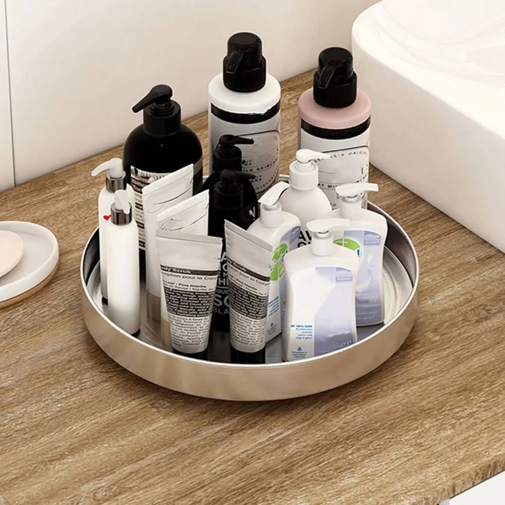 

Rotatable Storage Rack Waterproof Multi-Function Kitchen Organizer Seasoning Bottles Tray Space Saving Stable Easy Clean