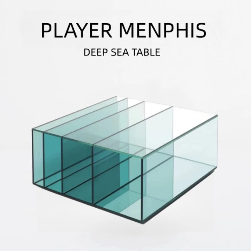 

Italian modern coffee table creative minimalist designer high-end small apartment living room rectangular glass low table