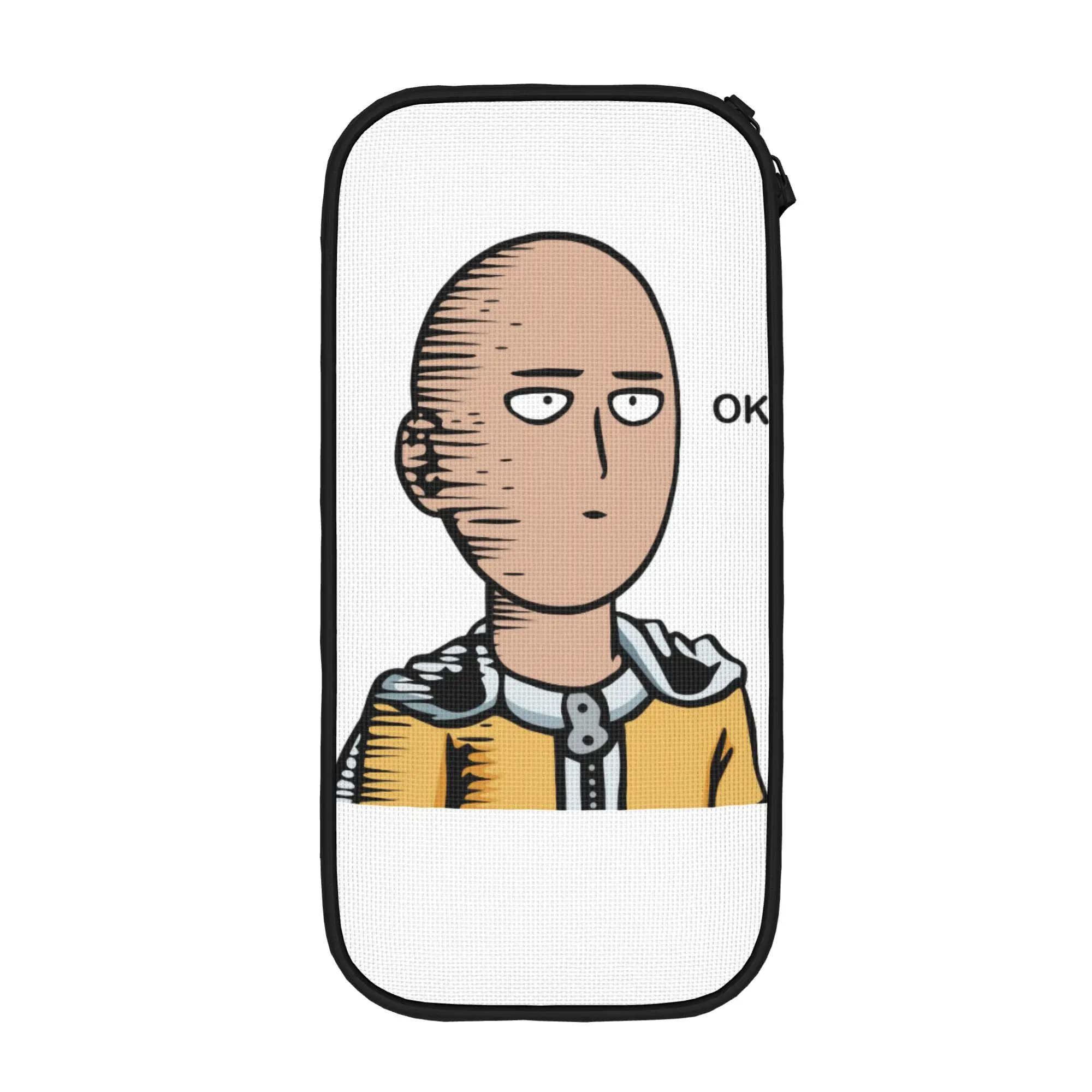 New One-Punchs-Man Pencil Cases Anime Saitama Pencilcases Kids Large Storage Bag Office Zipper Stationery
