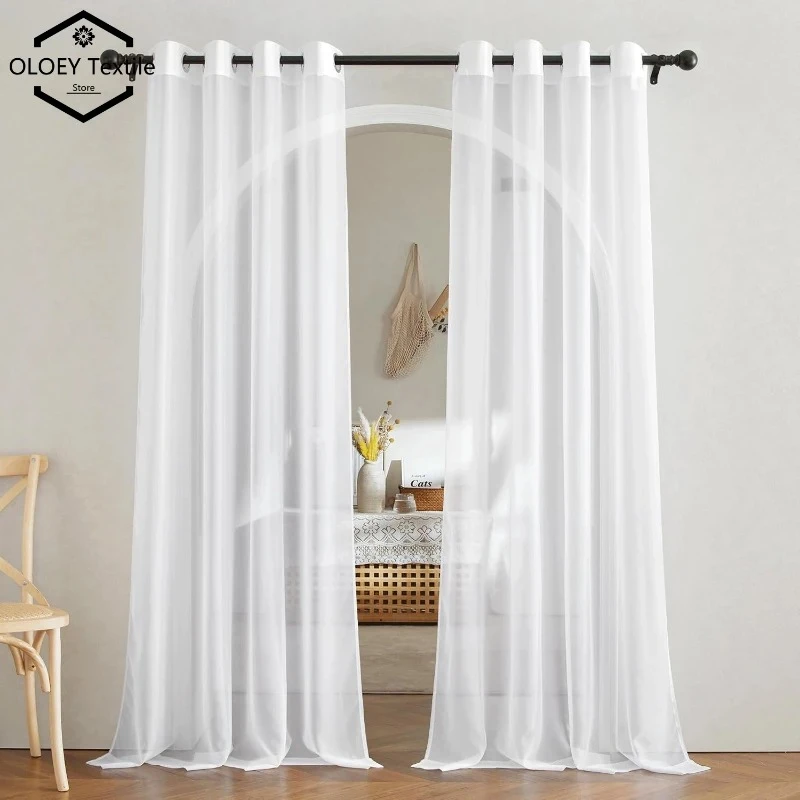 

Cloud-Touch Voiles: Triple-Weave Breathable Sheer Curtains | 95% Transparency + Anti-Fade Shield