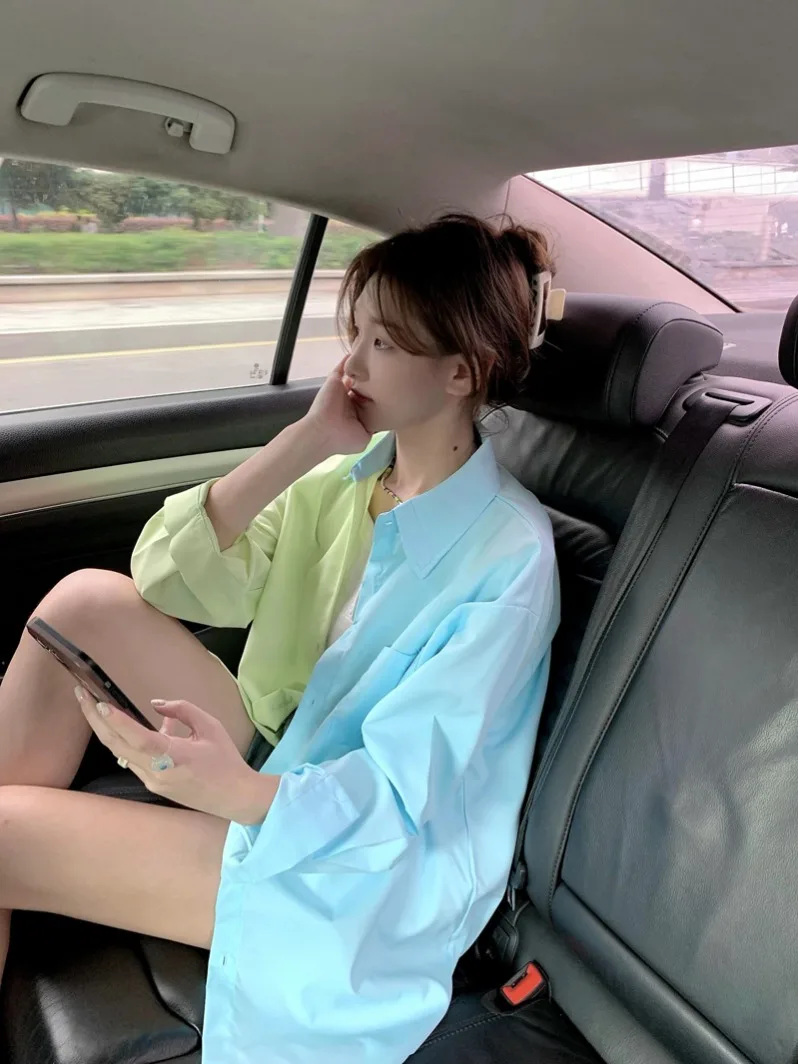 

Design Sensation Color Blo Sun Protection irt Женский модный летний наряд средней длины с длинным воротником све