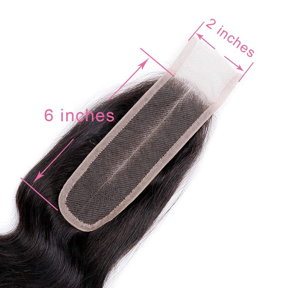 Ulrica 100% Human Hair 2x6 HD Lace Closure Straight Hair 2x6 Closure Only 8-20 inch Hand Tied 2x6 Kim K Closure Brazilian Hair